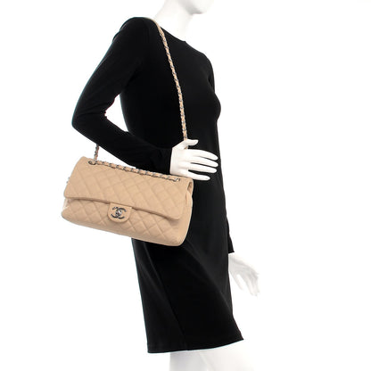 Chanel Caviar Quilted Jumbo Easy Flap Beige 2 of 12