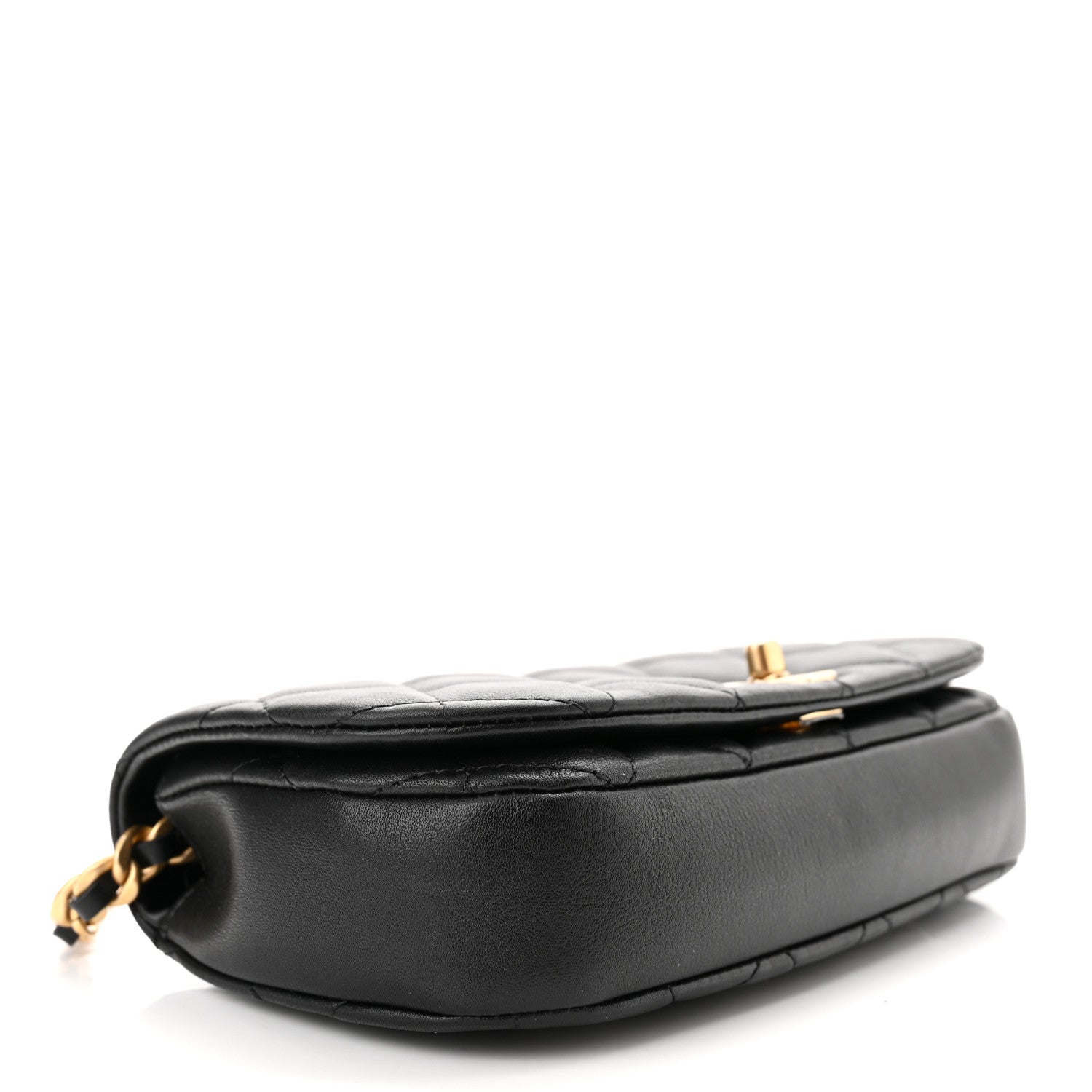 Chanel Calfskin Quilted Coco Mail Clutch With Chain Black 2 of 12