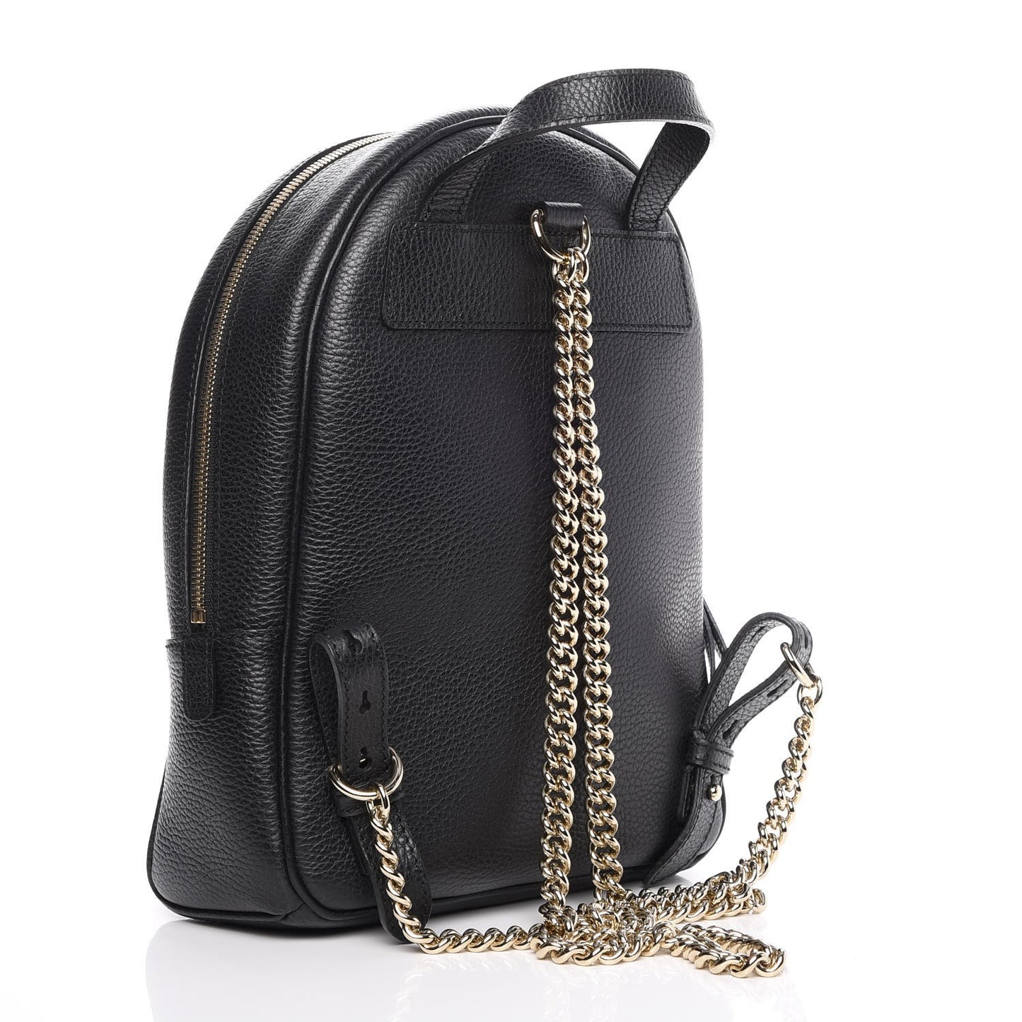 Pebbled Calfskin Soho Chain Backpack Black