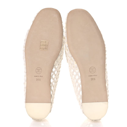 Chanel Cord Braided CC Mocassin Loafers 39.5 White 6 of 9