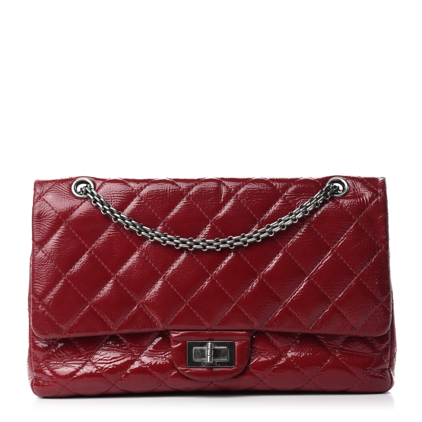 Distressed Patent Quilted 2.55 Reissue 227 Flap Red