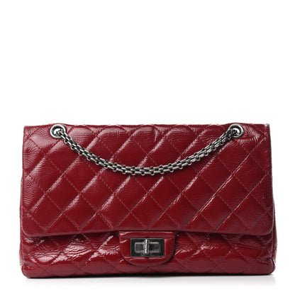 Chanel Distressed Patent Quilted 2.55 Reissue 227 Flap Red 1 of 14