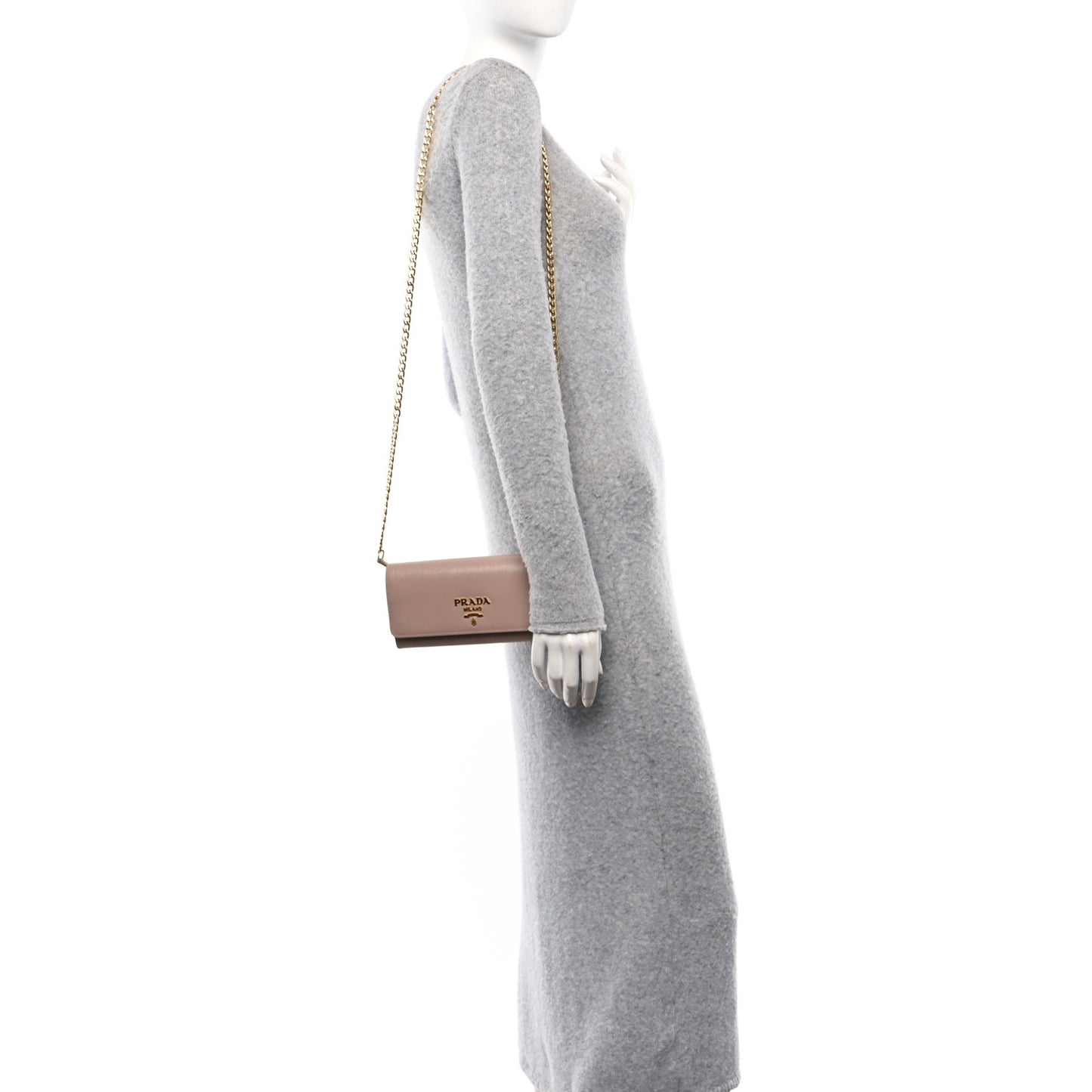 Vitello Move Metal Oro Chain Wallet Cipria