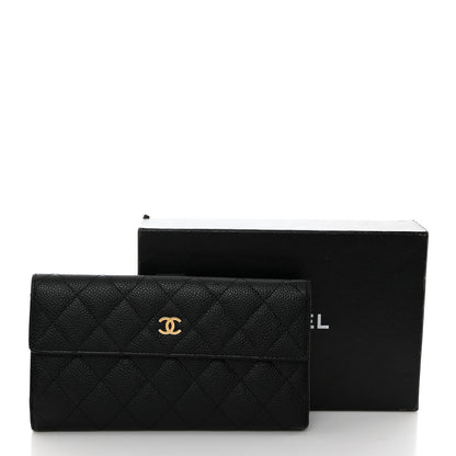 Chanel Caviar Quilted Long Flap Wallet Black 10 of 10
