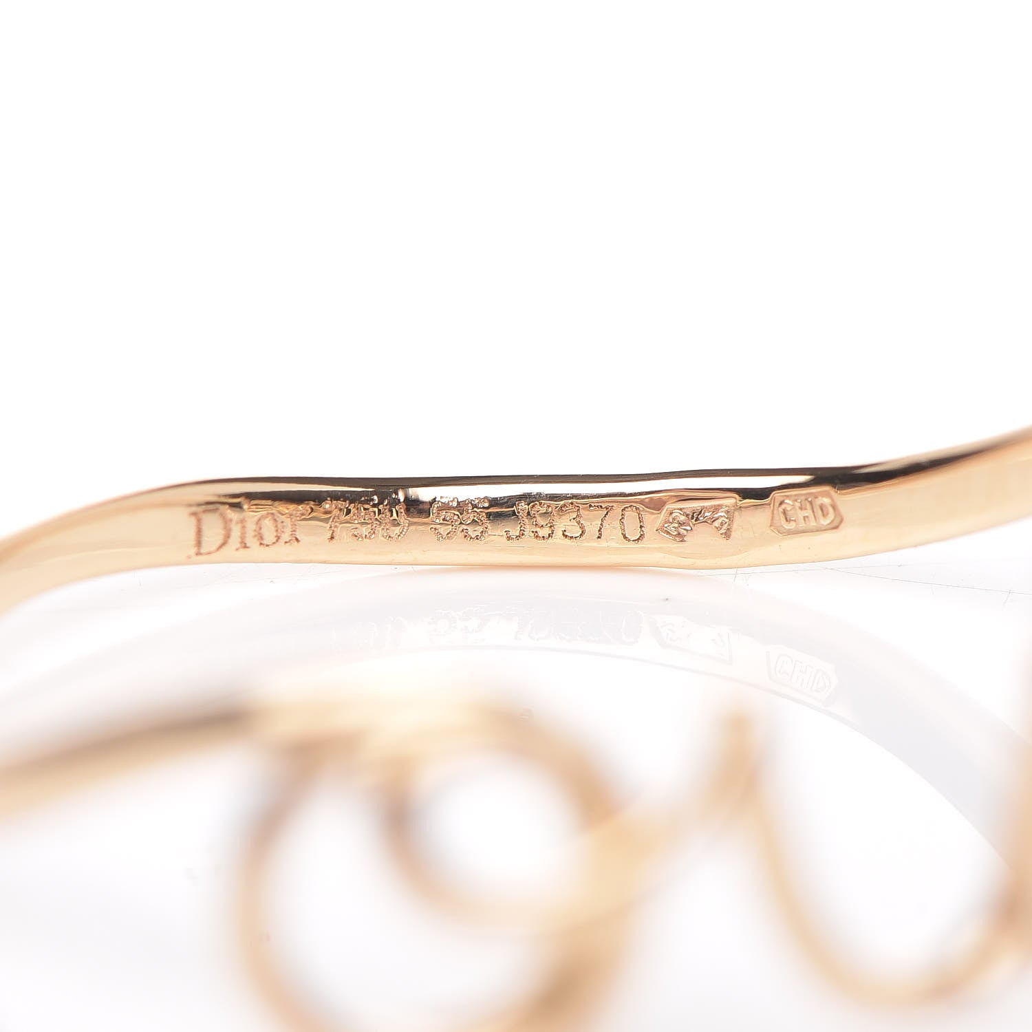 Christian Dior 18K Yellow Gold Diamond Oui Ring 55 7.25 5 of 5