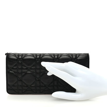 Christian Dior Lambskin Cannage Rendezvous Wallet Black 2 of 6