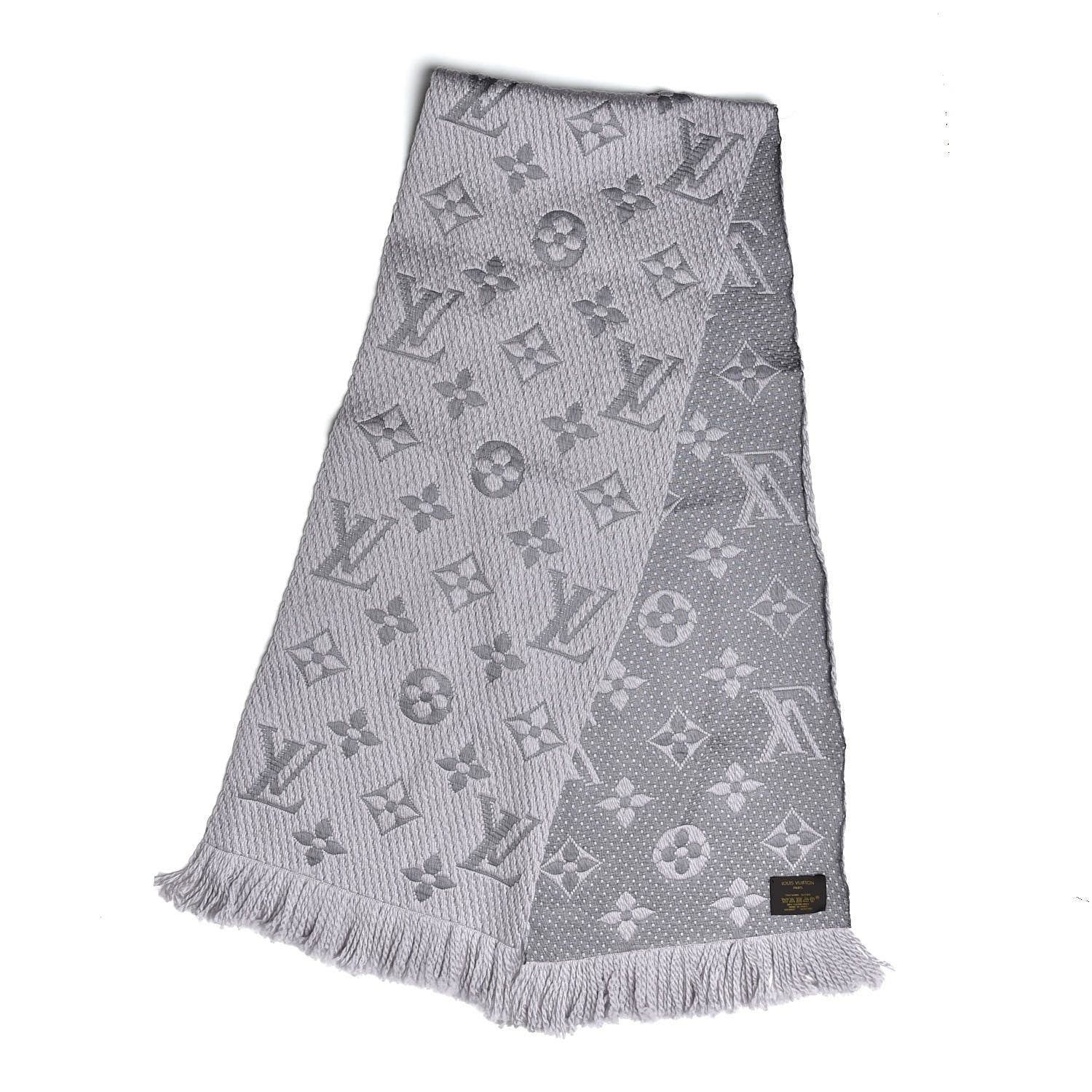 Louis Vuitton Wool Silk Logomania Scarf Pearl 3 of 4