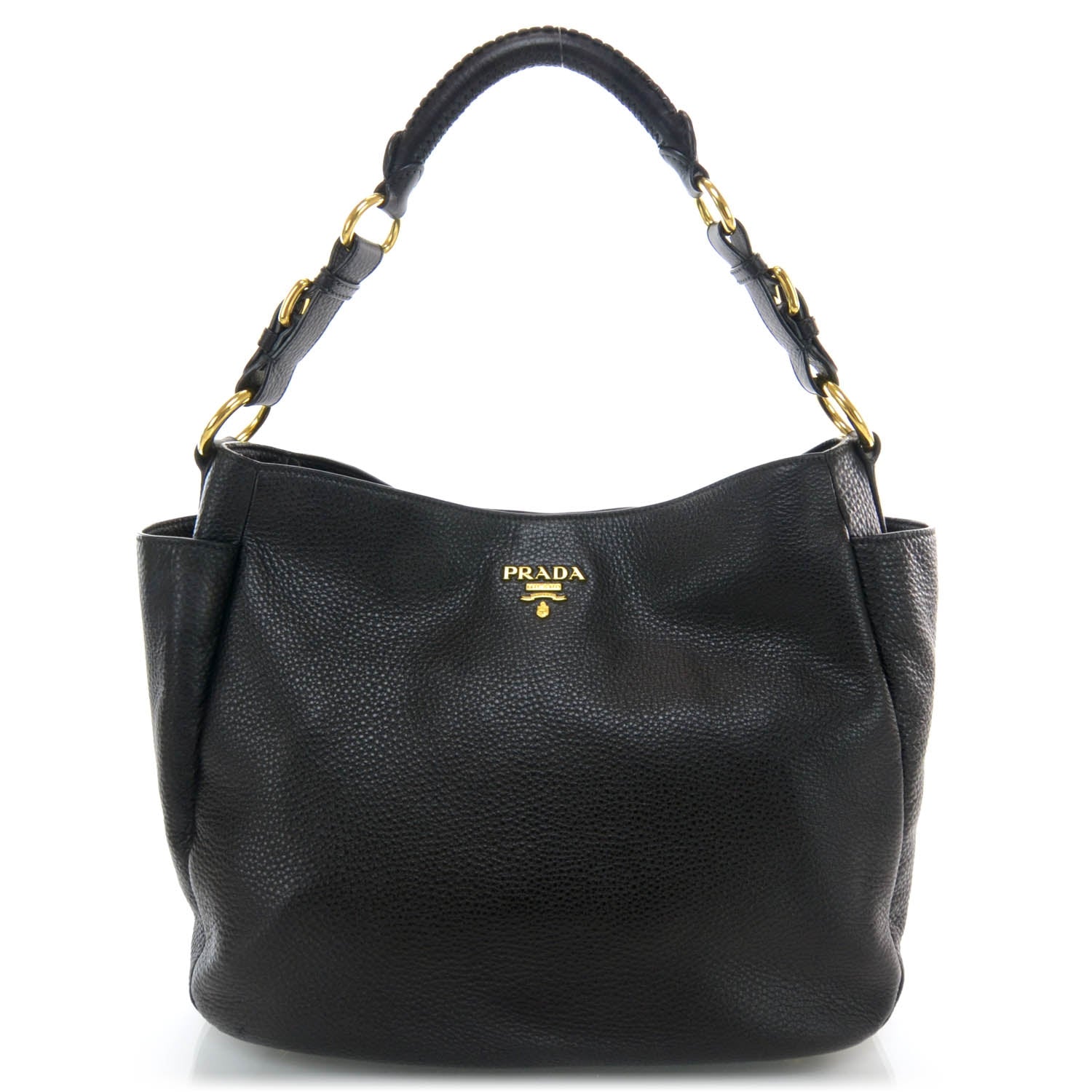 Prada Vitello Daino Hobo Black 1 of 9