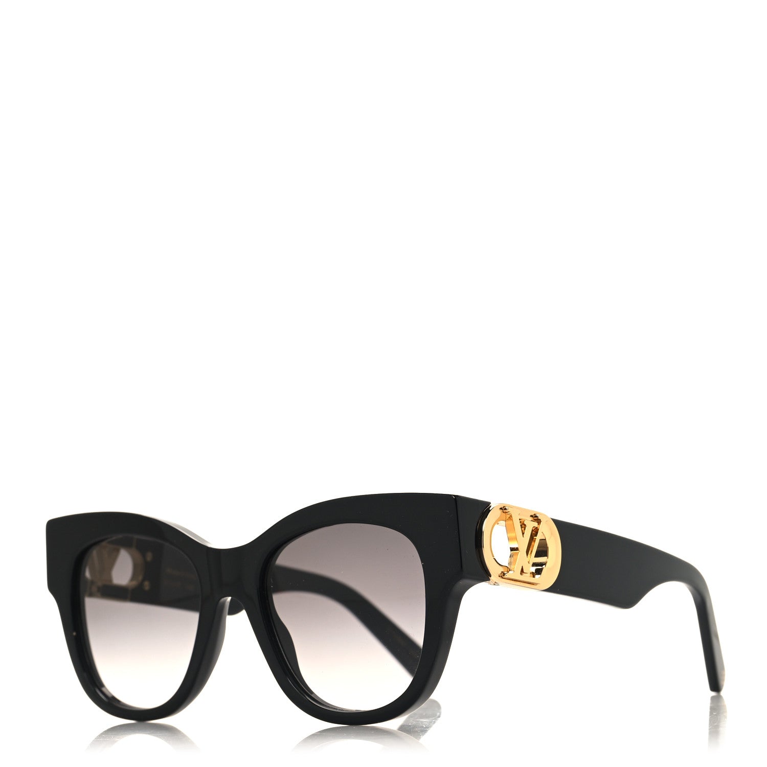 Louis Vuitton Acetate LV Link Square Sunglasses Z1568W Black 1 of 7