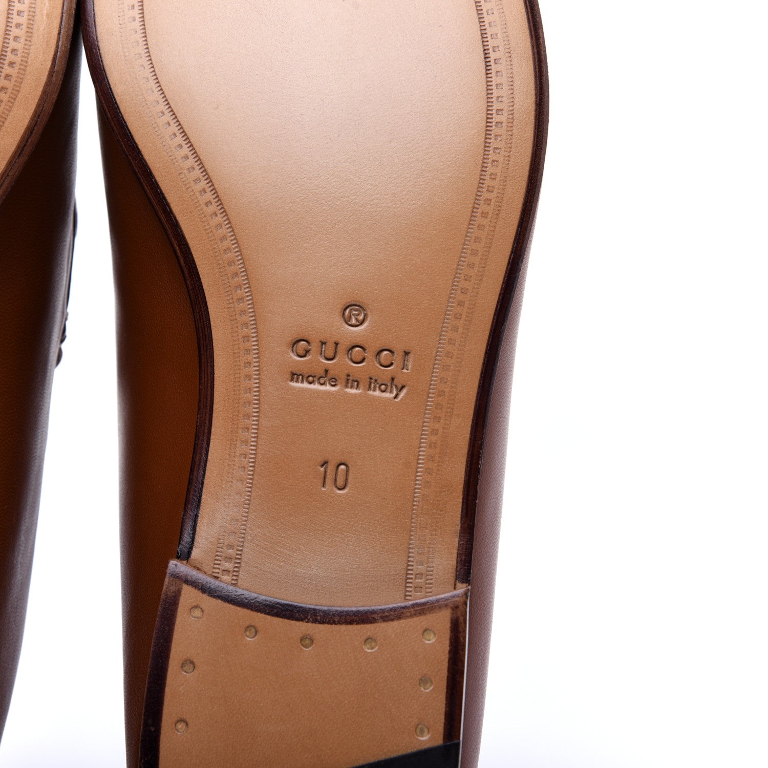 Gucci Lambskin Mens Brixton Horsebit Loafers 10 Brown 8 of 12