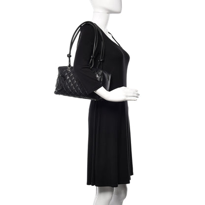 Chanel Calfskin Quilted Large Cambon Bowler Black 2 of 13