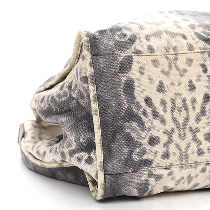 Gucci Calfskin Animalier Karung Printed Large Soft Stirrup Shoulder Bag Gray 9 of 10