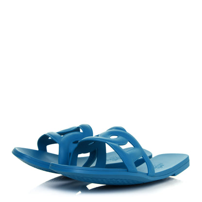 Hermes Rubber Aloha Sandals 37 Bleu Vif 3 of 7