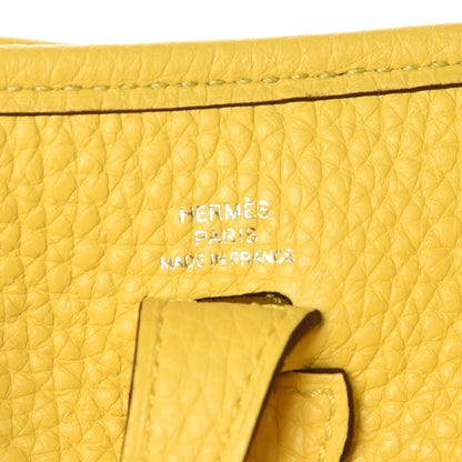 Hermes Taurillon Clemence Amazone Evelyne TPM Jaune De Naples White 6 of 9