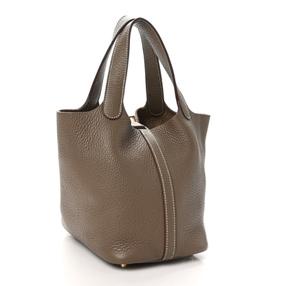 Hermes Taurillon Clemence Picotin Lock 18 PM Etoupe 3 of 12