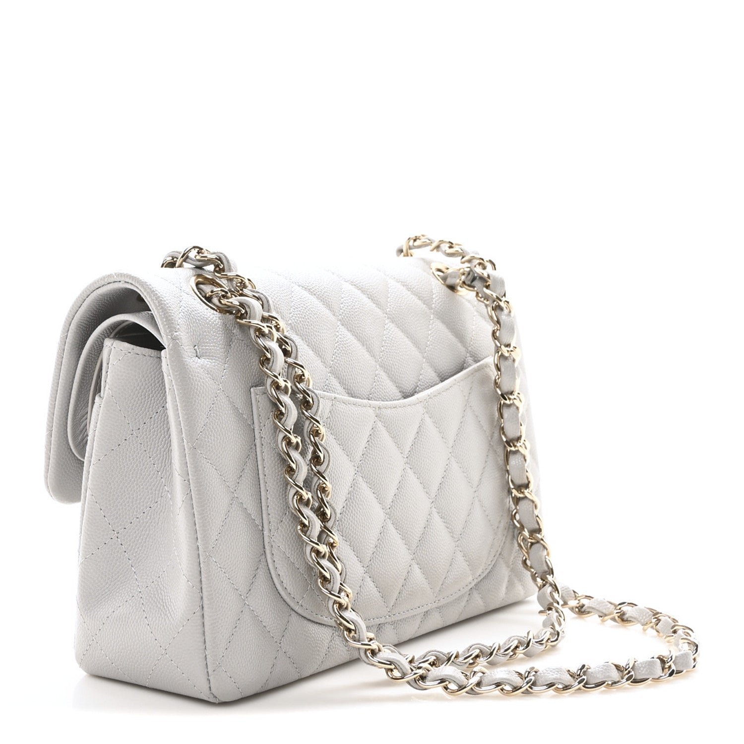 Chanel Caviar Quilted Small Double Flap Grey 3 of 10