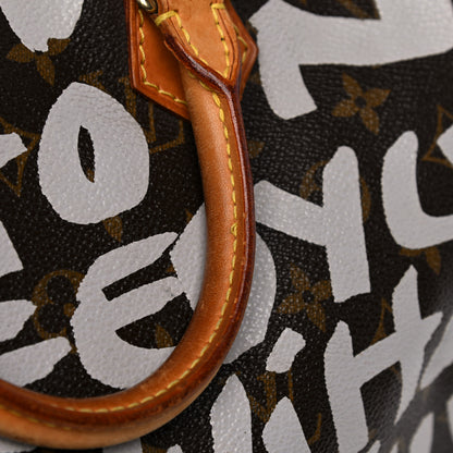 Louis Vuitton Monogram Graffiti Speedy 30 Silver 26 of 29