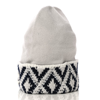 Chanel Cashmere Blend CC Beanie Hat With Gloves Set White Navy Blue 3 of 10