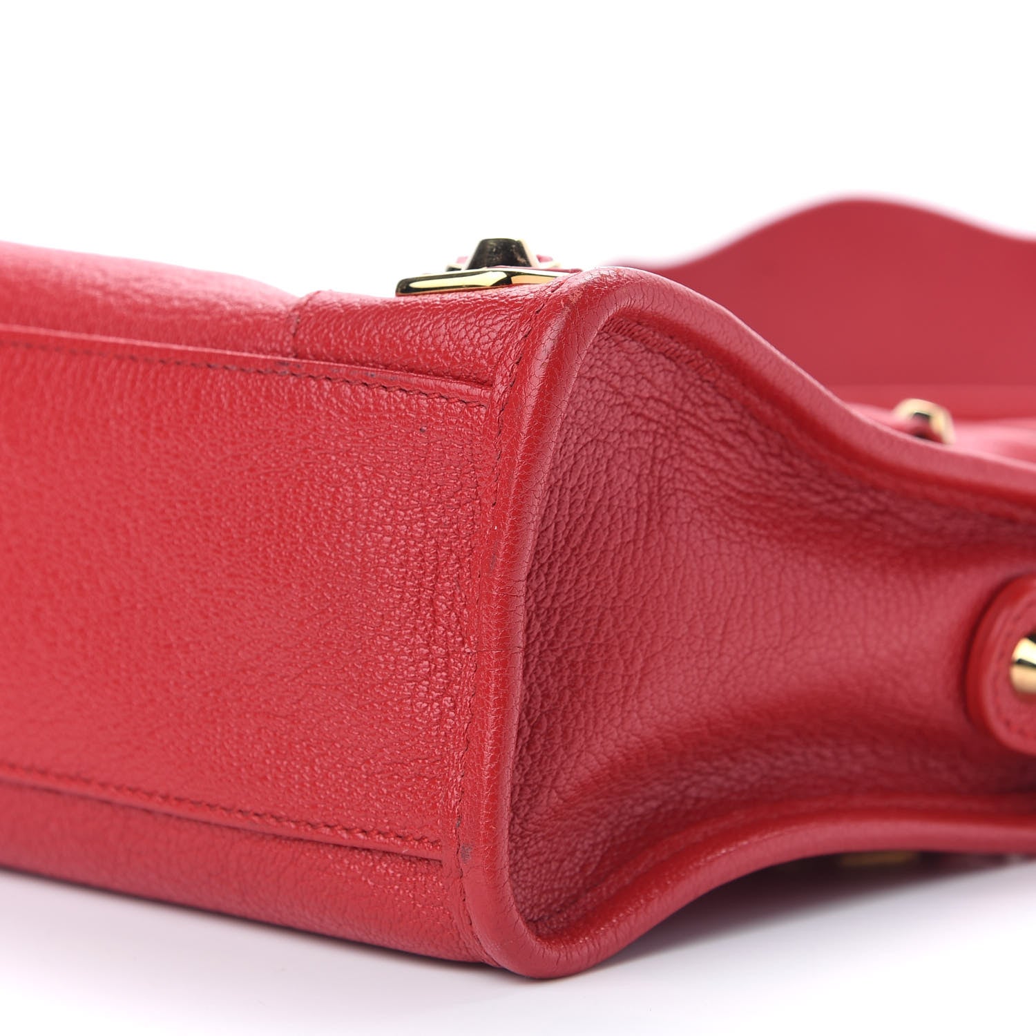 Balenciaga Chevre Gold Metallic Edge Hardware Mini City Rouge Grenade 9 of 12