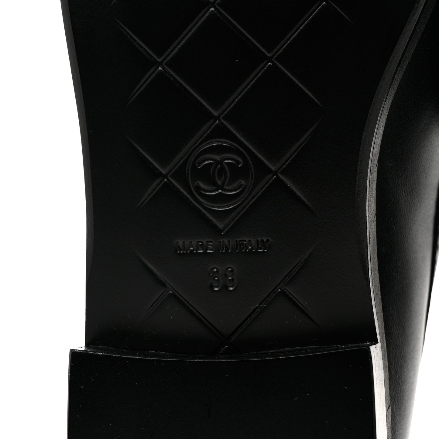 Lambskin Quilted CC Turnlock Loafers 38 Black