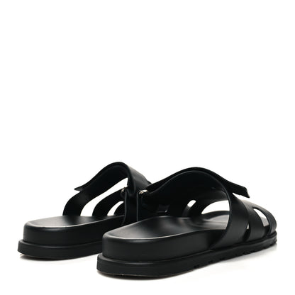 Hermes Calfskin Mens Chypre Sandals 43 Black 4 of 8