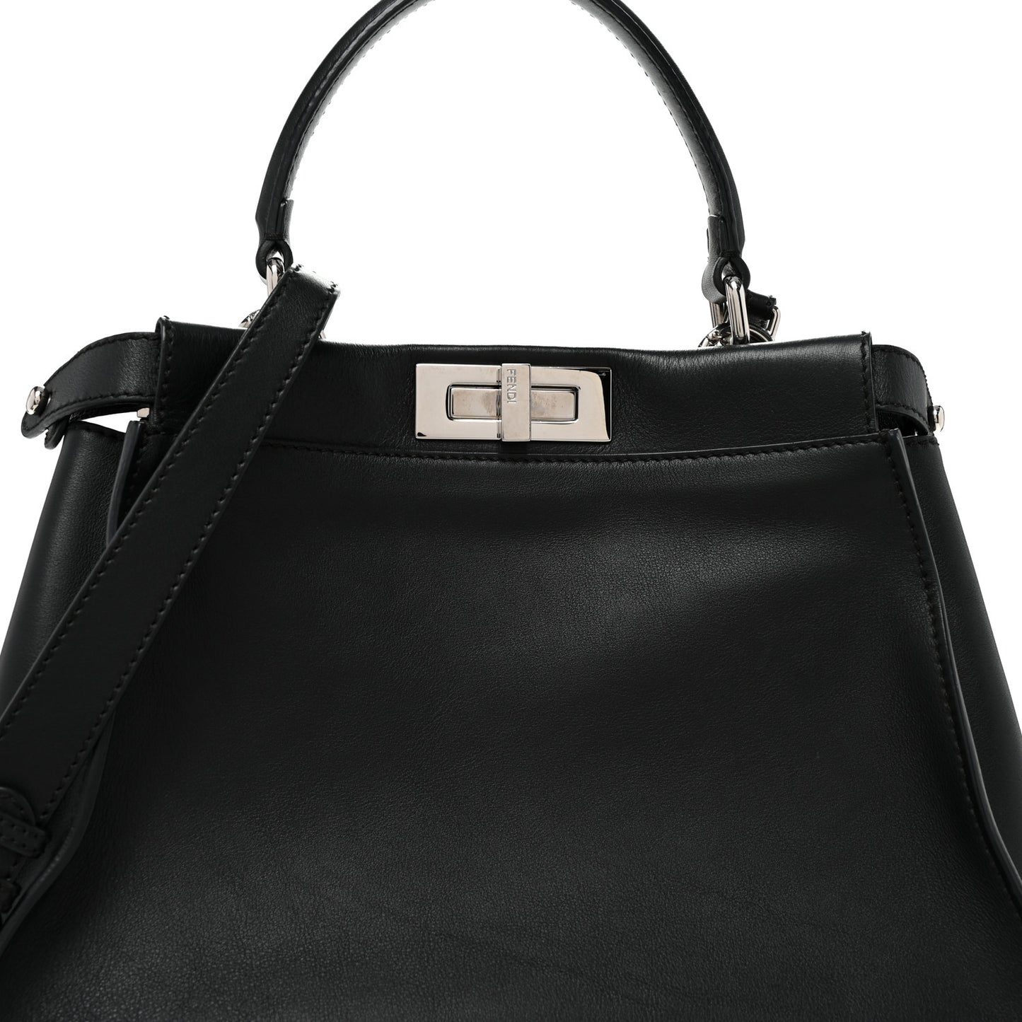 Vitello Seta Snakeskin Crocodile Monster Eyes Medium Peekaboo Iconic Satchel Black Girasole
