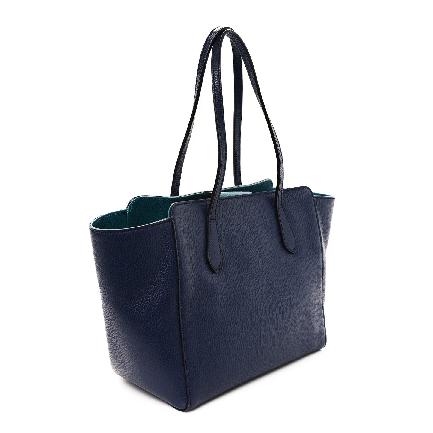 Dollar Calfskin Small Swing Tote Classic Marine Deep Cobalt