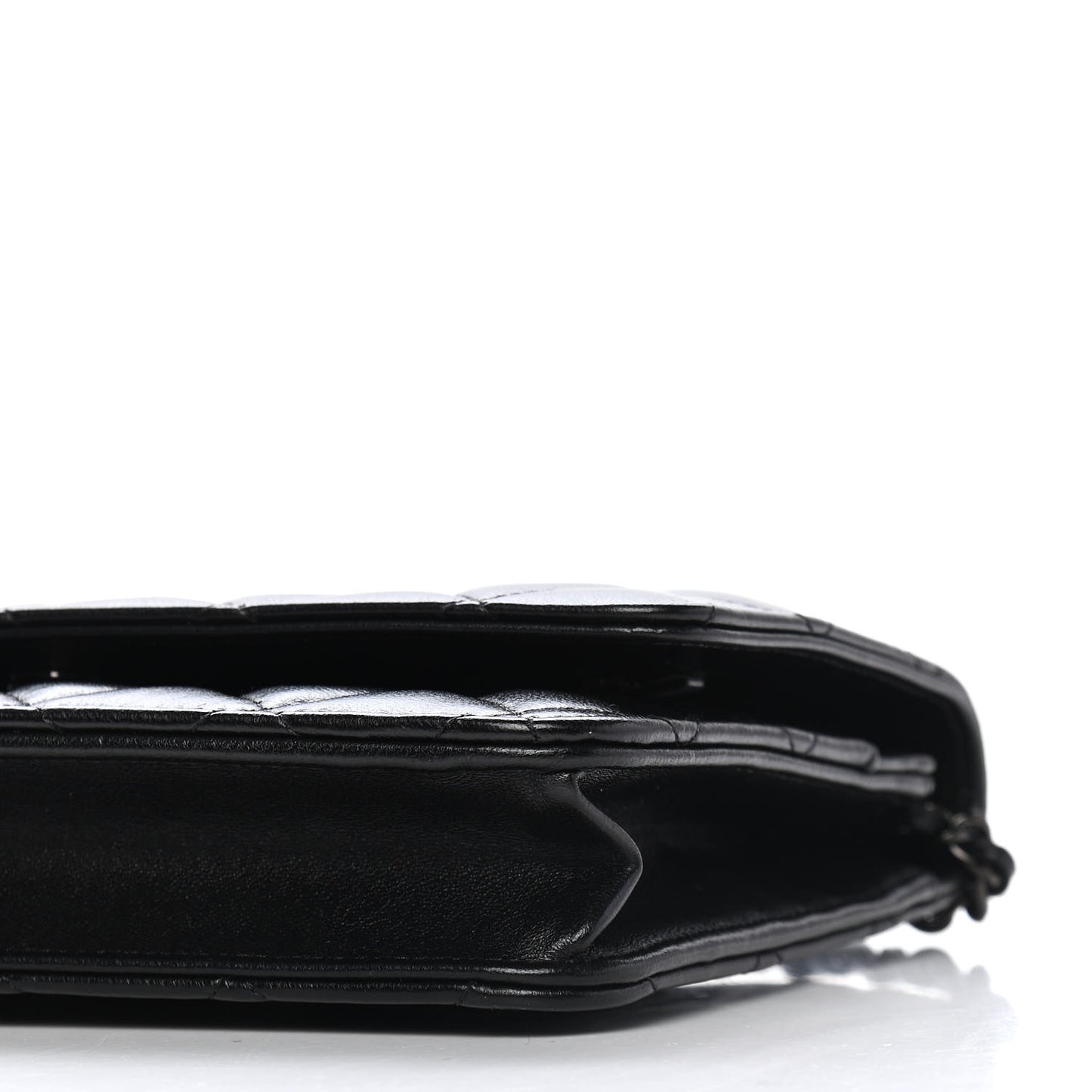 Lambskin Quilted Wallet On Chain WOC So Black