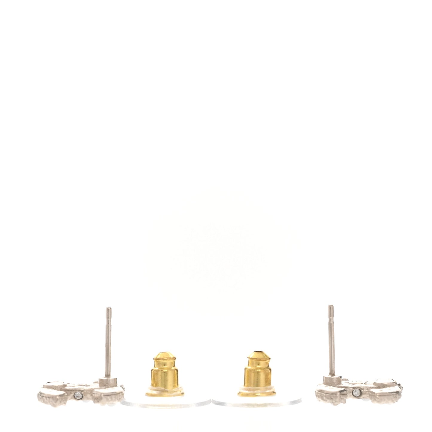 Pearl Crystal CC Earrings Gold