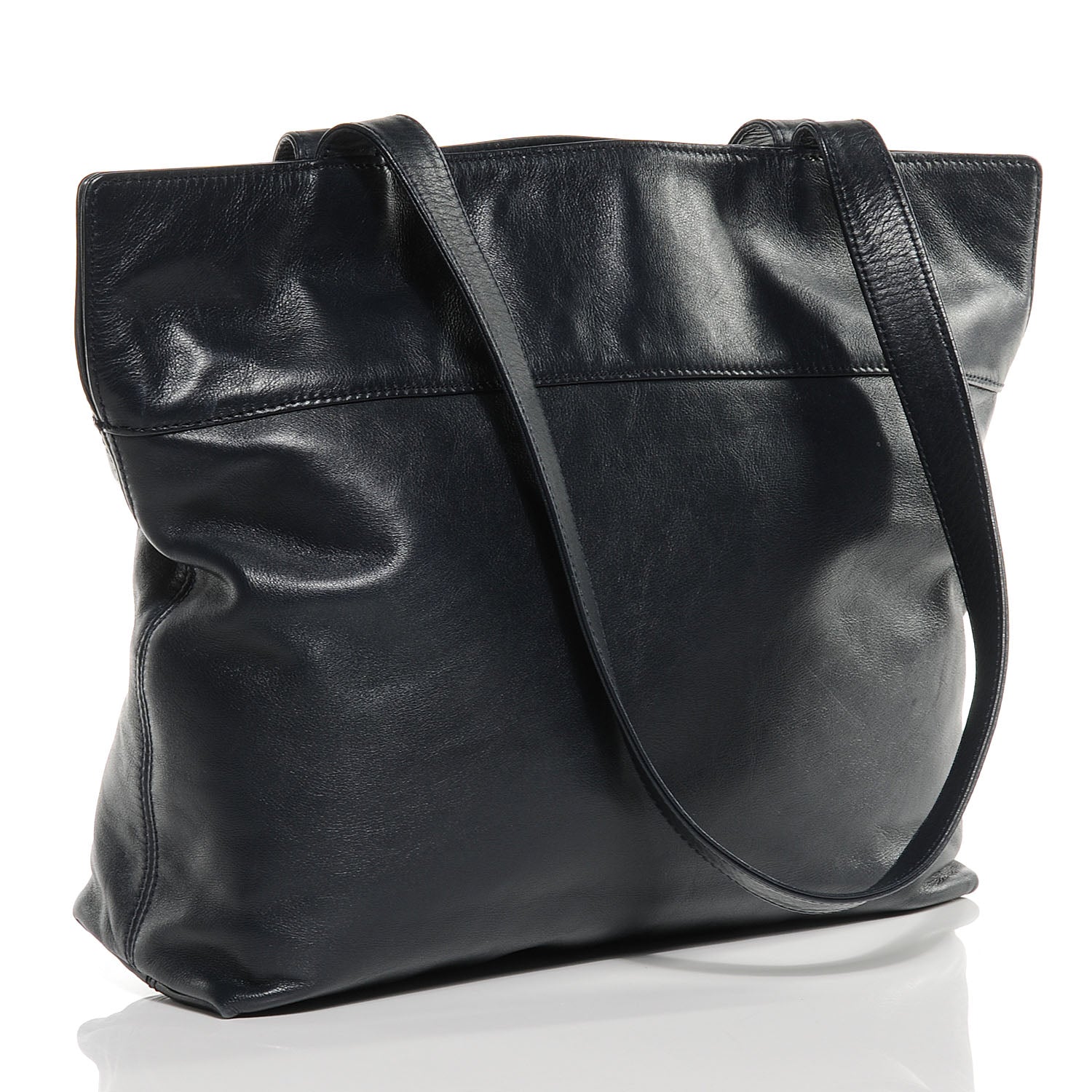 Chanel Lambskin CC Shopper Tote Navy 3 of 7