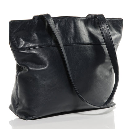 Chanel Lambskin CC Shopper Tote Navy 3 of 7