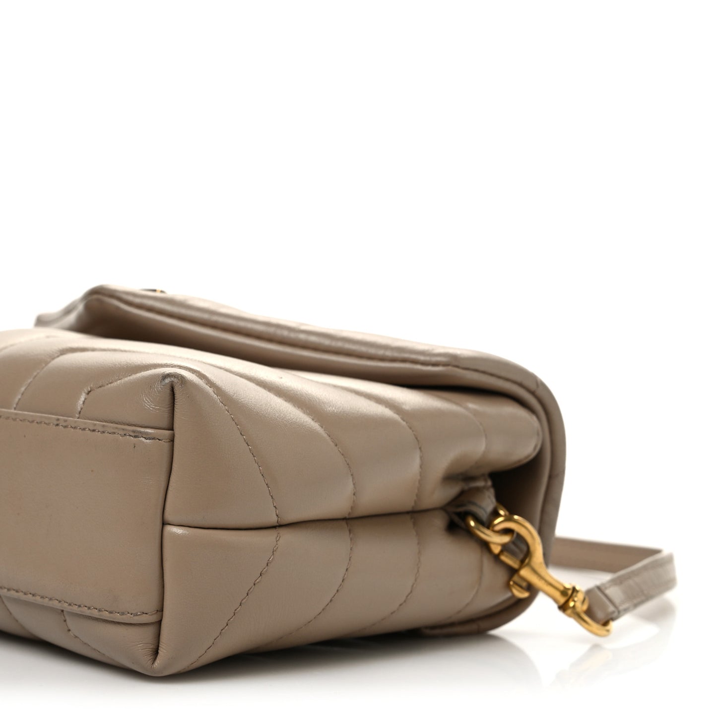 Calfskin Y Quilted Monogram Toy Loulou Crossbody Bag Dark Beige