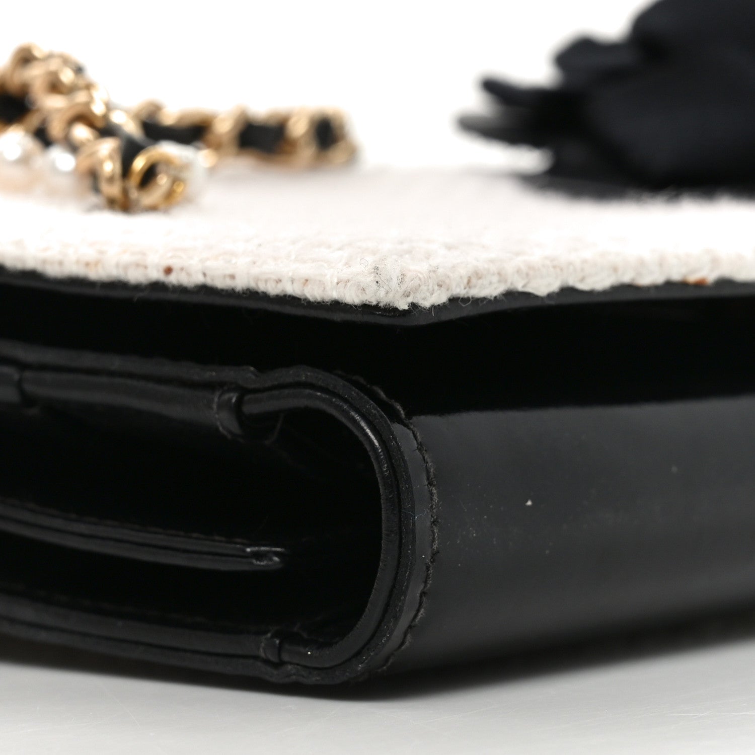 Chanel Tweed Jersey Lambskin Camellia Flap Chocolate Bar Pearl