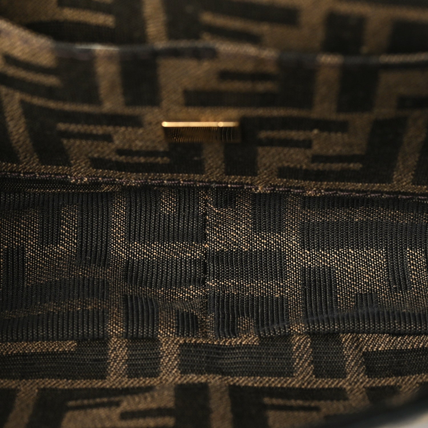 Fendi Fabric Jacquard FF 1974 Mini Baguette Tobacco Moro Black 5 of 10