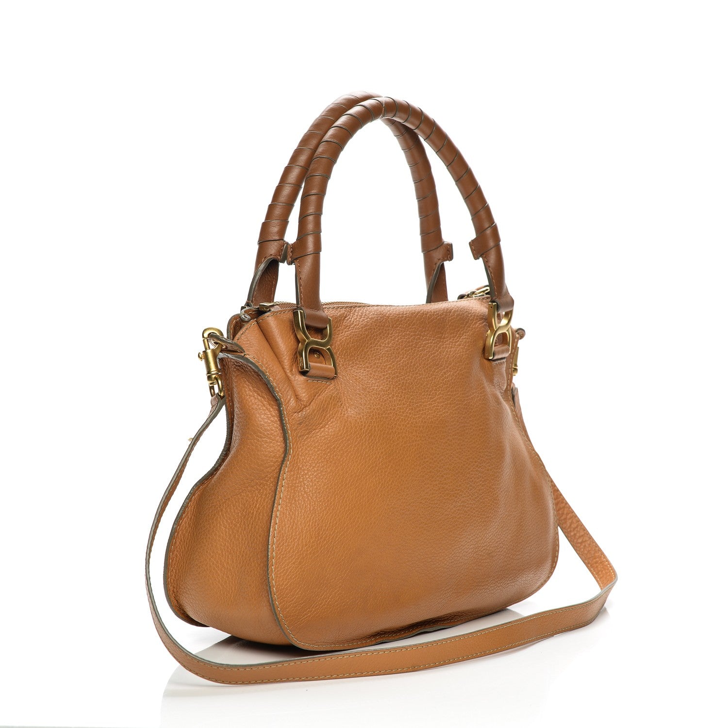 Chloe Calfskin Medium Marcie Satchel Brown Sugar 3 of 7