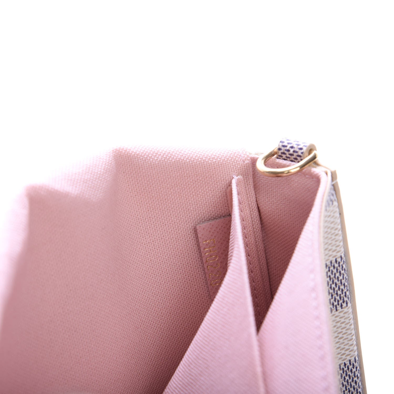 Louis Vuitton Damier Azur Pochette Felicie Chain Wallet Rose Ballerine 7 of 9