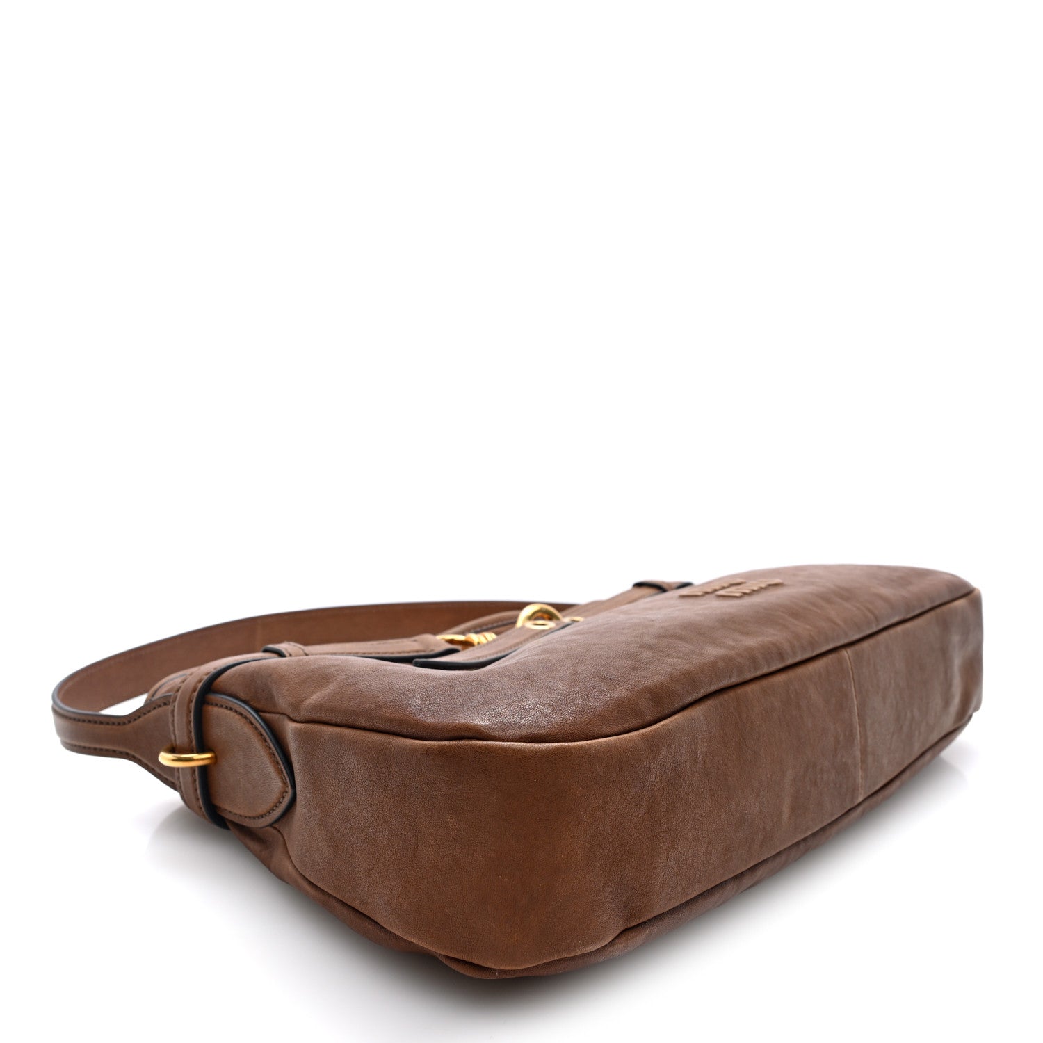 Miu Miu Nappa Large Aviator Regular Aventure Shoulder Bag Oak 4 of 9