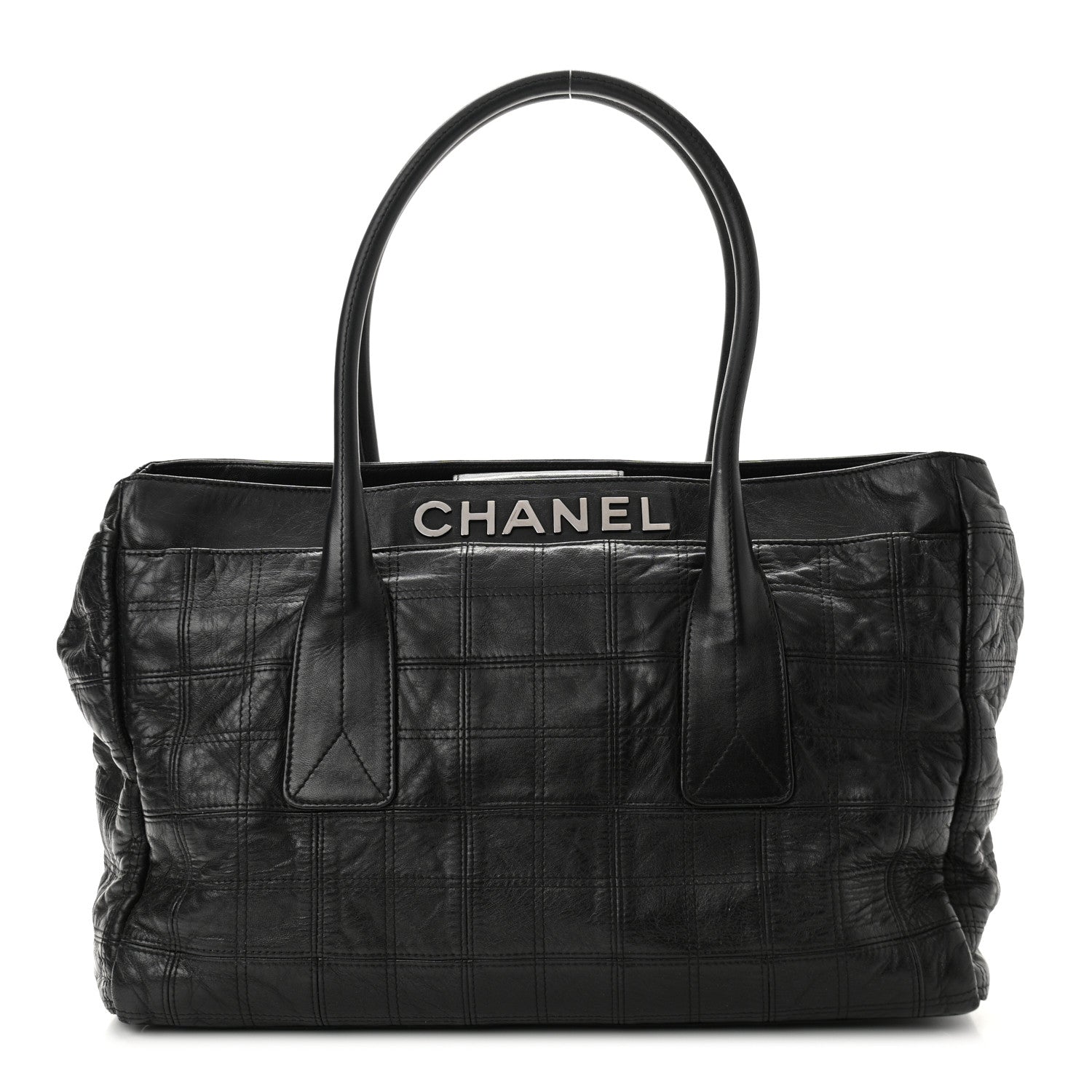 Chanel Lambskin Square Stitched Lax Large Tote Black 1 of 11