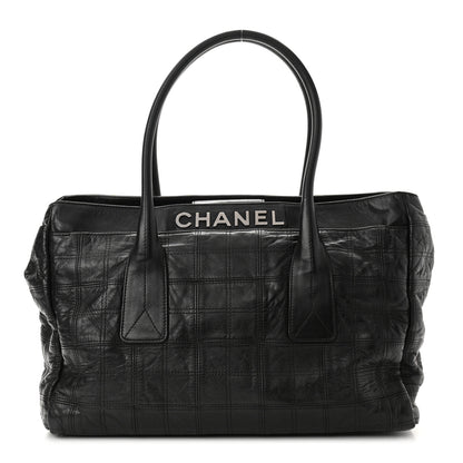 Chanel Lambskin Square Stitched Lax Large Tote Black 1 of 11