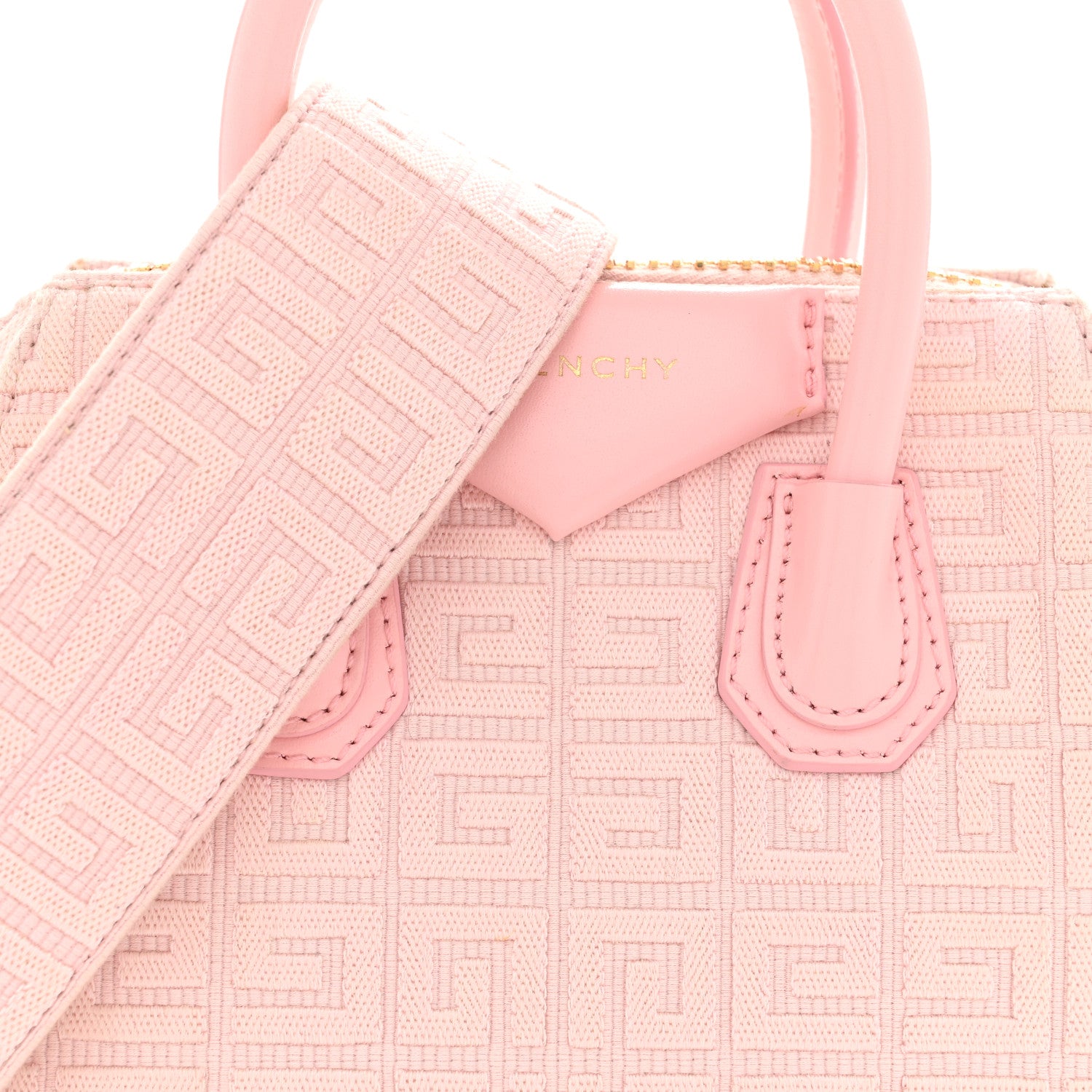 Givenchy Canvas Jacquard Embroidered Calfskin 4G Mini Antigona Tender Pink 8 of 12