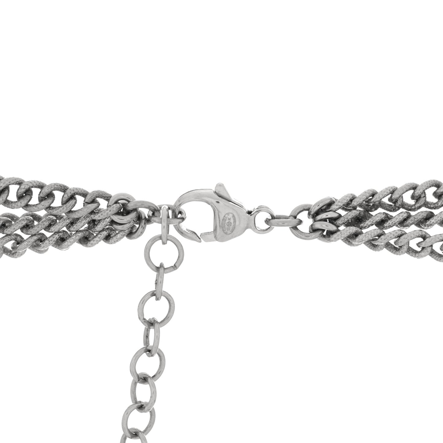 Crystal Strass Pearl CC Necklace Silver Black