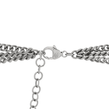Chanel Crystal Strass Pearl CC Necklace Silver Black 3 of 3