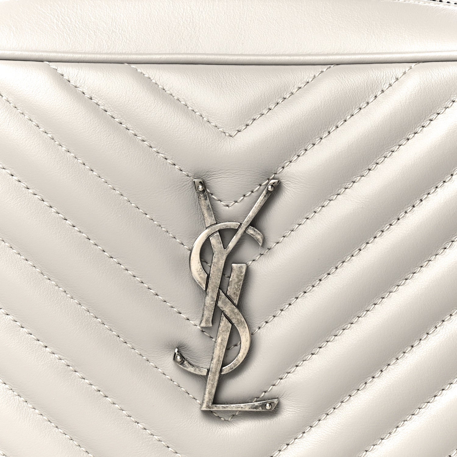 Saint Laurent Calfskin Matelasse Monogram Lou Camera Bag Granite 13 of 14