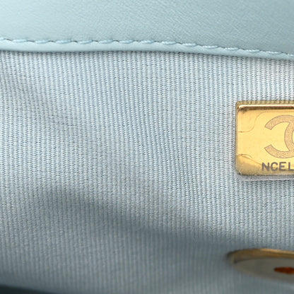 Chanel Corduroy Quilted Medium Chanel 19 Flap Light Blue 6 of 10
