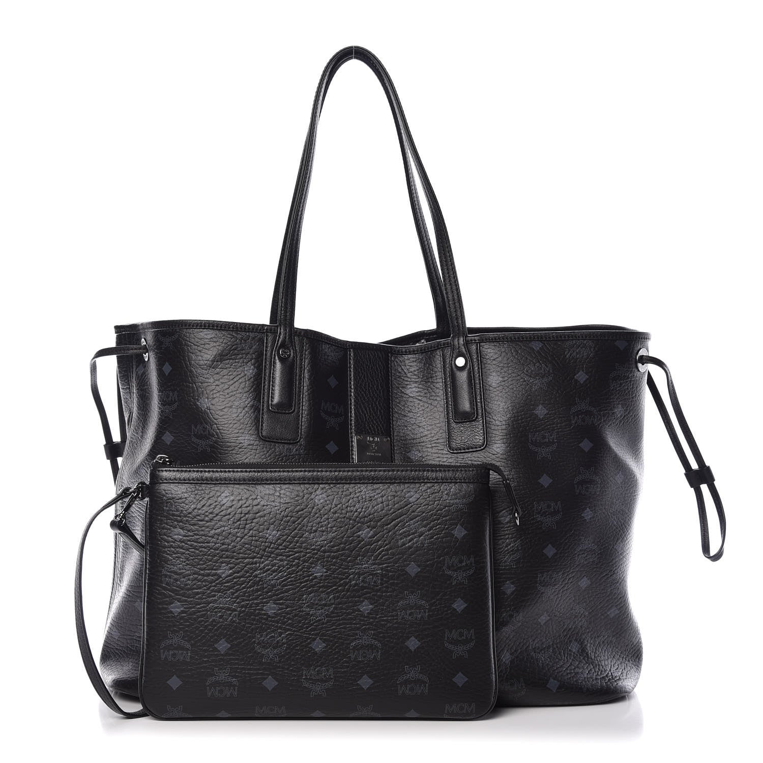 MCM Visetos Large Liz Reversible Shopper Tote Black 4 of 20