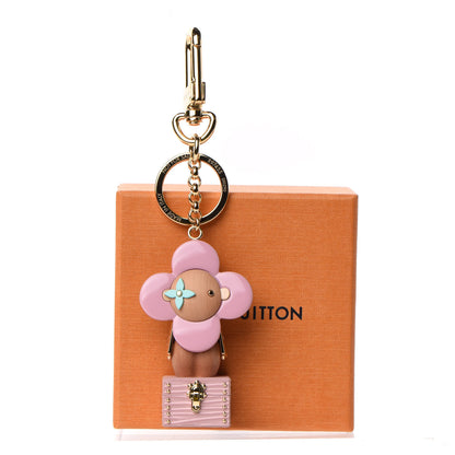 Louis Vuitton Resin Wood Vivienne Trunk Bag Charm Pink 7 of 7