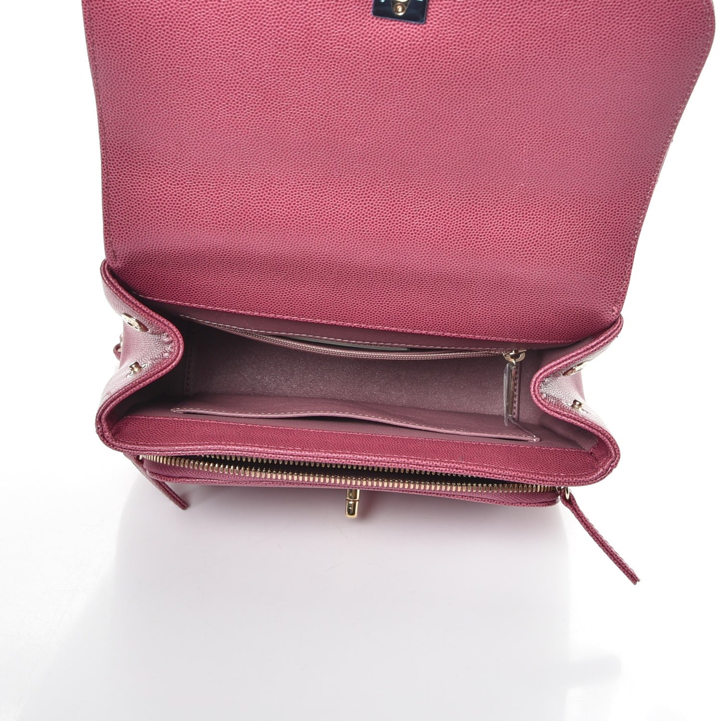 Caviar Quilted Small Business Affinity Flap Dark Pink