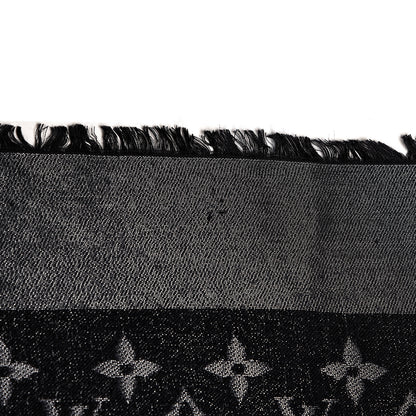 Louis Vuitton Silk Lurex Wool Monogram Shine Shawl Black 7 of 7