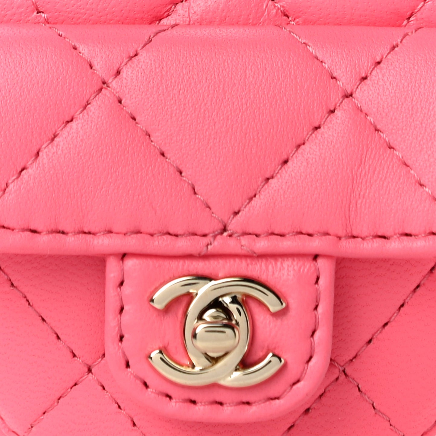 Lambskin Quilted CC In Love Heart Zipped Arm Coin Purse Pink