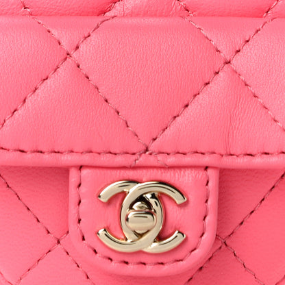 Chanel Lambskin Quilted CC In Love Heart Zipped Arm Coin Purse Pink 8 of 10
